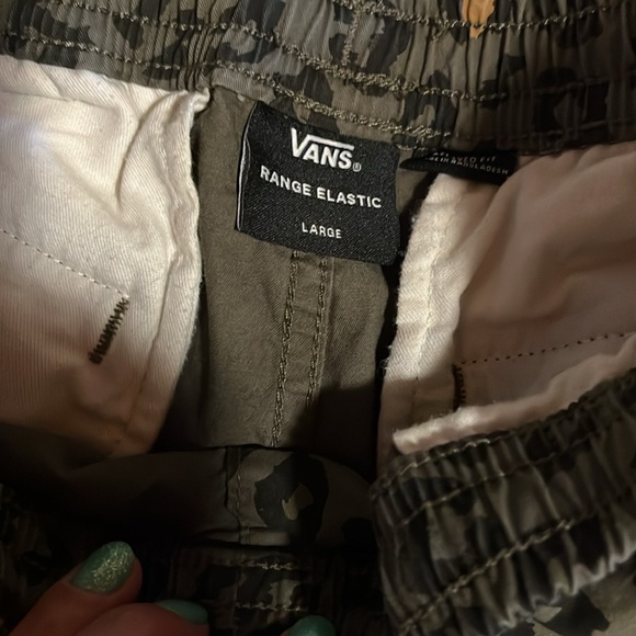 Vans Olive Green & Black Leopard Print Cropped Pants - Picture 4 of 6